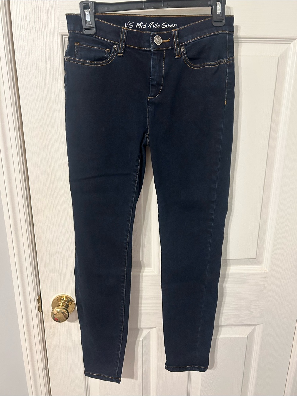 Women’s, Victoria's Secret Dark Blue Skinny Mid-Rise Jeans, Size 4